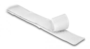 DELOCK αυτοκόλλητη ταινία τύπου Velcro 19061, 1mx20mm, λευκή - Image 2