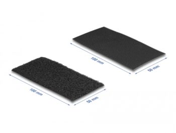 DELOCK αυτοκόλλητα τύπου Velcro 19105, 5x10cm, μαύρο, 10 ζεύγη - Image 2