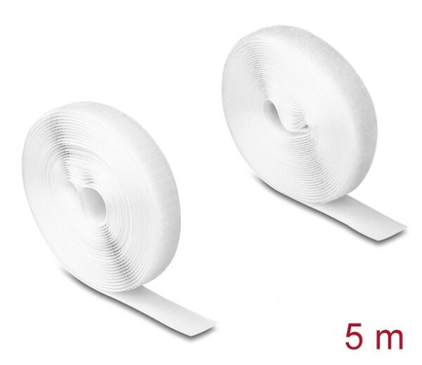 DELOCK ταινία τύπου Velcro 20919, heavy duty, 5mx20mm, λευκή