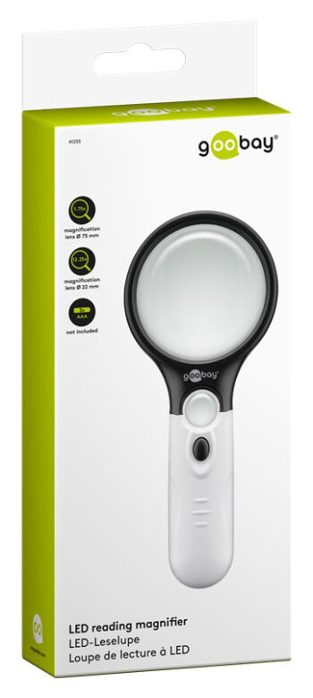 GOOBAY μεγεθυντικός φακός χειρός 41255 με φωτισμό LED, 1.75x & 12.25x - Image 3