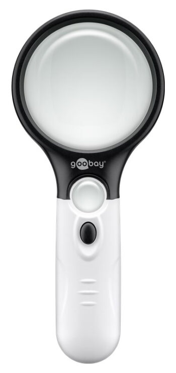GOOBAY μεγεθυντικός φακός χειρός 41255 με φωτισμό LED, 1.75x & 12.25x