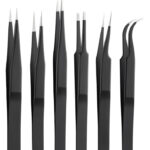 GOOBAY σετ τσιμπίδες 41256, ανοξείδωτες, αντιστατικές, μαύρο, 6τμχ