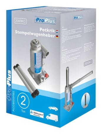 PROPLUS υδραυλικός γρύλος μπουκάλας 580114, έως 2 τόνοι, 30.8cm, κίτρινος - Image 3