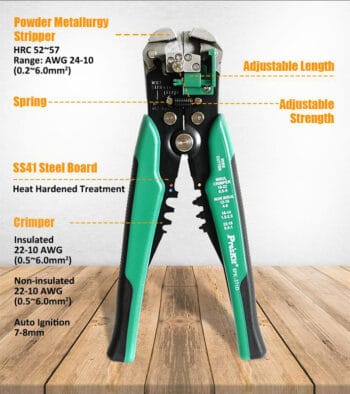 PROSKIT αυτόματη πρέσα ακροδεκτών 8PK-371D με απογυμνωτή, 210mm - Image 3