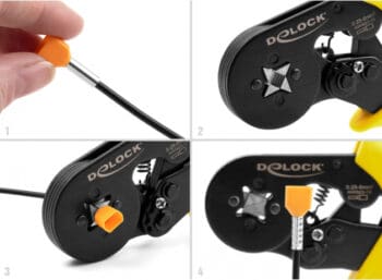 DELOCK πρέσα ακροδεκτών 90558, αυτορυθμιζόμενη, τετράγωνο, 10-23 AWG - Image 2