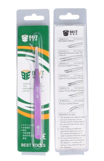 BEST Τσιμπίδα BST-10C, Stainless Steel, ESD, Ίσια - Image 3