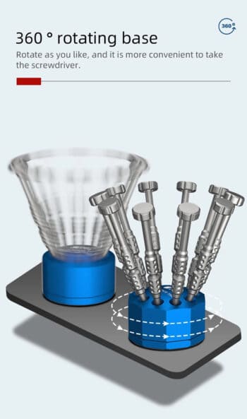 BEST βάση κατσαβιδιών BST-10S, 10 θέσεων, περιστρεφόμενη, κόκκινη - Image 2