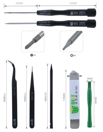 BEST Repair Tool Kit BST-609, για iPhone, 8 τμχ - Image 2