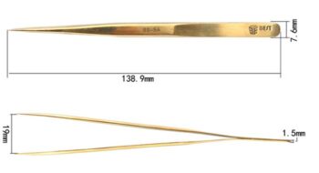 BEST Τσιμπίδα BST-SS-SA, 138.9 x 7.6mm, Ίσια - Image 2