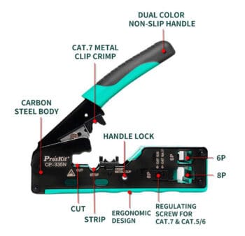 PROSKIT πρέσα ακροδεκτών CP-335N για καλώδια δικτύου CAT 5/6/7 - Image 3