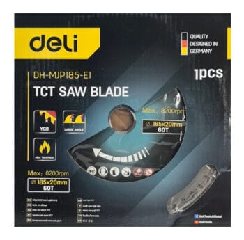 DELI δίσκος κοπής ξύλου DH-MJP185-E1, 60 δόντια, 185mm, 8200rpm - Image 2