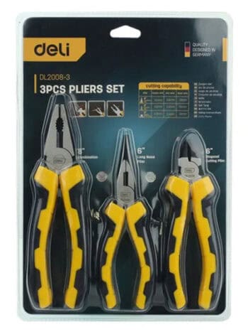 DELI σετ πένσες DL2008-3 με αντιολισθητικές λαβές, 20.5/17.5/17cm, 3τμχ - Image 2