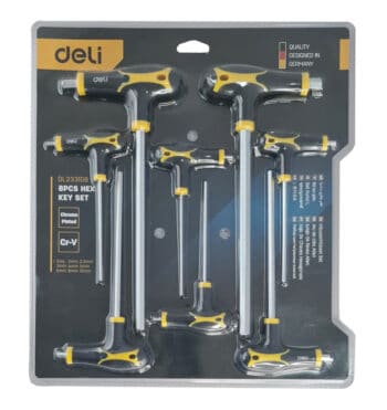DELI σετ κλειδιά Allen DL233108, τύπου Ταφ, 2-10mm, Cr-V, 8τμχ - Image 2