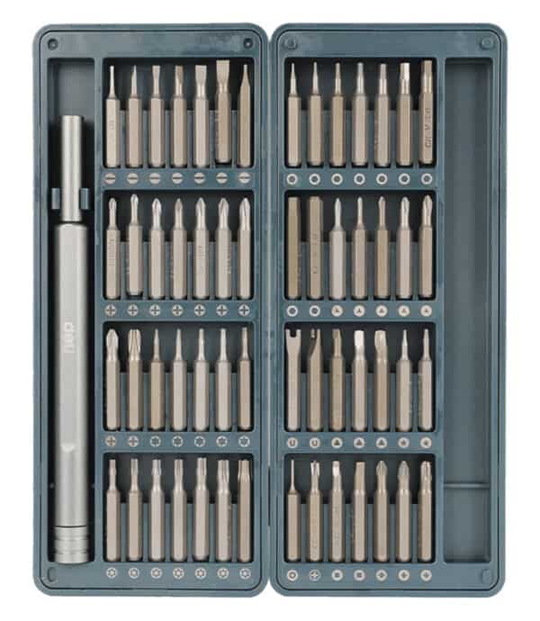 DELI σετ κατσαβίδι ακριβείας DL241057 με 56 μύτες, με θήκη, 57τμχ