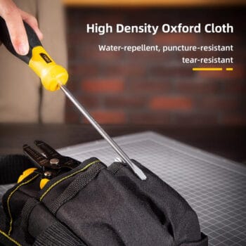 DELI εργαλειοθήκη μέσης DL430003 για εργαλεία χειρός, 25x12cm, μαύρη - Image 3