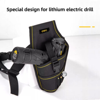 DELI εργαλειοθήκη μέσης DL430004 για δράπανο, 26x15cm, μαύρη - Image 2