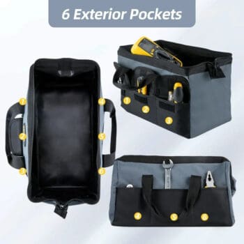 DELI τσάντα εργαλείων χειρός DL430018, υφασμάτινη, 40x20x27cm, γκρι - Image 2