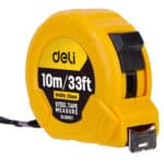 DELI μέτρο DL9010Y, με κλείδωμα & clip ζώνης, 10m/33ft x 25mm