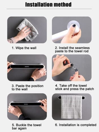 ECOCO κρεμάστρα μπάνιου-κουζίνας E1910, 6 x 3.5 x 27cm, γκρι - Image 3