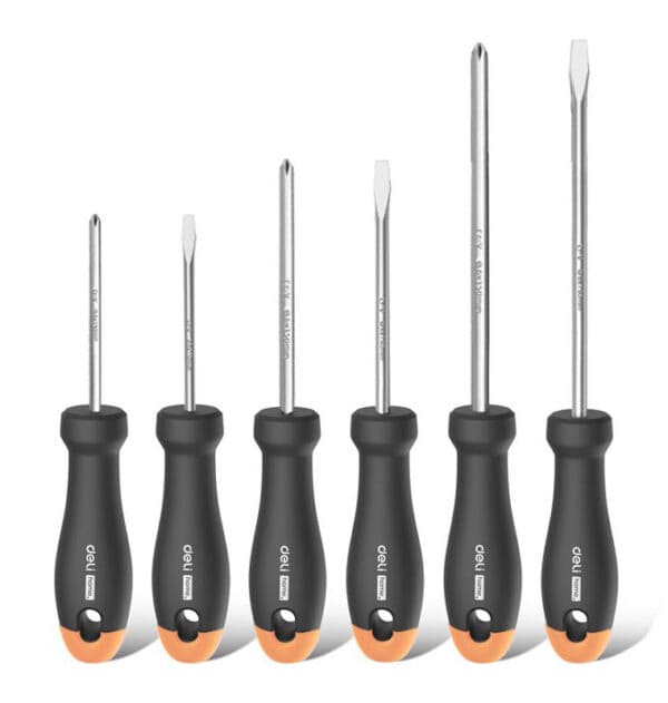 DELI σετ κατσαβίδια HT1006C, 3x ίσια & 3x σταυρωτά, μαγνητικά, 6τμχ