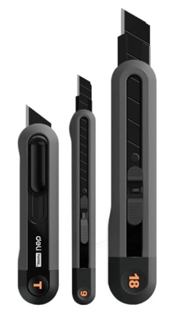 DELI σετ κοπίδια HT4003 με κλείδωμα & άμεσο άνοιγμα, 9/18/20mm, μαύρο, 3τμχ