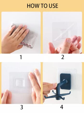 Κρεμάστρα τοίχου για κουζίνα-μπάνιο HUH-0097 περιστρεφόμενη, 11cm, λευκή - Image 3