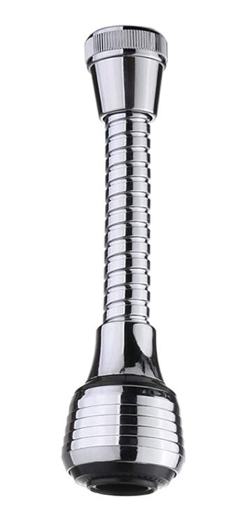 Κεφαλή βρύσης HUH-0104 με εύκαμπτο σπιράλ, 14.5cm, ασημί