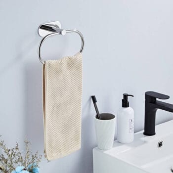 Κρεμάστρα τοίχου HUH-0114 για μπάνιο, μεταλλική, 20.5cm, ασημί - Image 2