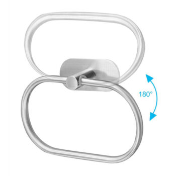 Κρεμάστρα τοίχου HUH-0114 για μπάνιο, μεταλλική, 20.5cm, ασημί - Image 3