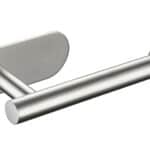 Επιτοίχια χαρτοθήκη μπάνιου HUH-0116 με αυτοκόλλητο, μεταλλική, 4.5x4.5x16cm, ασημί