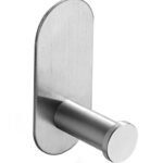 Κρεμάστρα τοίχου HUH-0144 για μπάνιο, μεταλλική, 4.5x5x10cm, 42gr, ασημί