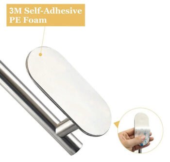 Κρεμάστρα μπάνιου-κουζίνας HUH-0145, μεταλλική, 4.5 x 8.5 x 40cm, ασημί - Image 3