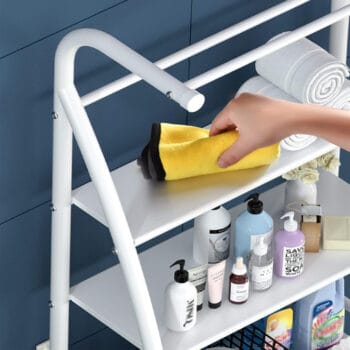 HOME USE ραφιέρα μπάνιου HUH-0222 με 3 ράφια, μεταλλική, 65x25x175cm, λευκή - Image 3