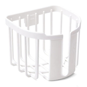 HOME USE επιτοίχια χαρτοθήκη μπάνιου HUH-0223 με αυτοκόλλητο, 11x14x13.5cm, λευκή