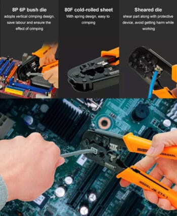 JAKEMY πρέσα ακροδεκτών JM-CT4-1 για καλώδια δικτύου RJ45/12, 8P/6P - Image 2