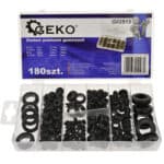 GEKO σετ λαστιχένιες ροδέλες G02915, διάφορα μεγέθη, 180τμχ