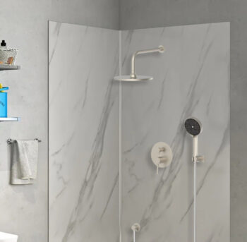 BRUNO σετ κεφαλή ντους με τηλέφωνο M63125-531, αναμεικτική, εντοιχισμού, ασημί - Image 2