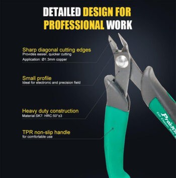 PROSKIT πλαγιοκόφτης PM-101D με αντιολισθητικές λαβές, max Φ1.3mm, 135mm - Image 2