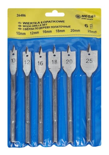MEGA σετ τρυπάνια ξύλου φτερού 26406, 10-25mm, 6τμχ - Image 2