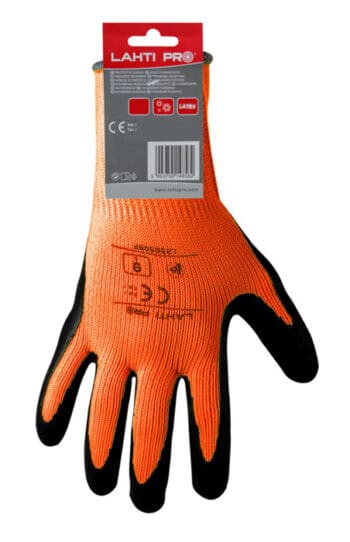 LAHTI PRO γάντια εργασίας L2508 προστασία ψύχους, 10/XL, πορτοκαλί-μαύρο - Image 2