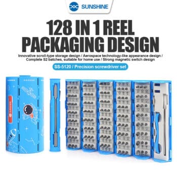 SUNSHINE σετ κατσαβιδιών ακριβείας SS-5120 με θήκη, μαγνητικό, 128τμχ - Image 2