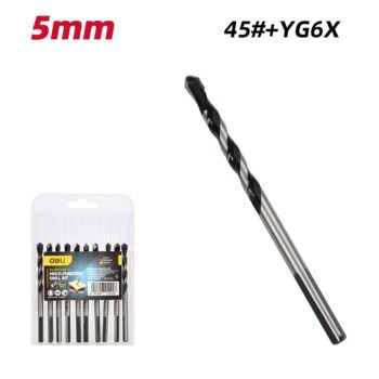 DELI σετ τρυπάνια DH-BWZ005-E1 για τοίχο/μέταλλο/ξύλο, 5x80mm, 10τμχ - Image 2