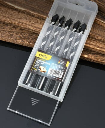 DELI σετ τρυπάνια DH-BWZ010-E1 για τοίχο/μέταλλο/ξύλο, 45# YG6X, 10x120mm, τρίπλευρο, 5τμχ - Image 2