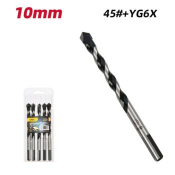 DELI σετ τρυπάνια DH-BWZ010-E1 για τοίχο/μέταλλο/ξύλο, 45# YG6X, 10x120mm, τρίπλευρο, 5τμχ - Image 3