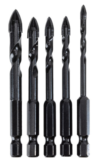 DELI σετ τρυπάνια DH-CZZ005-ED2 για γυαλί, 40Cr YG6X, 4/5/6/8/10mm, εξάγωνο, 5τμχ