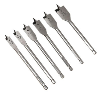 DELI σετ τρυπάνια φτερού DH-MBZ006-ED1 για ξύλο, χάλυβας άνθρακα, 10/12/16/18/20/25mm, εξάγωνο, 6τμχ