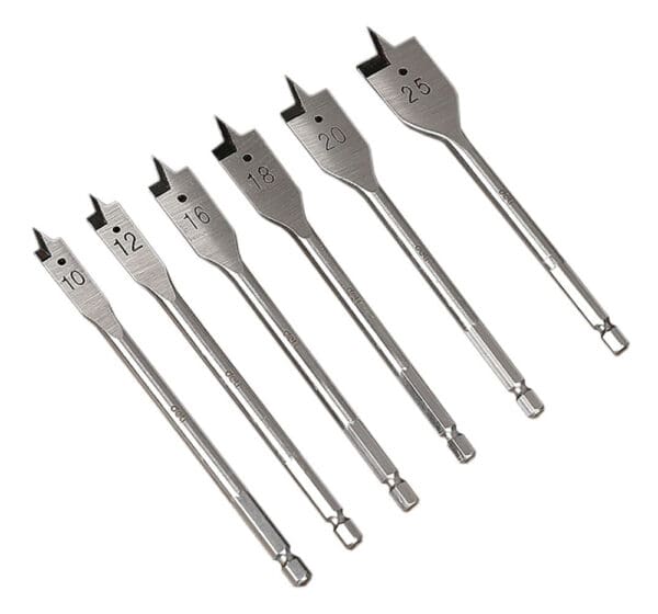 DELI σετ τρυπάνια φτερού DH-MBZ006-ED1 για ξύλο, χάλυβας άνθρακα, 10/12/16/18/20/25mm, εξάγωνο, 6τμχ