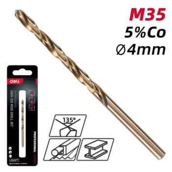 DELI τρυπάνι DH-MHZ040-E2 για μέταλλο, M35 HSS, DIN 388, 4x75mm - Image 2