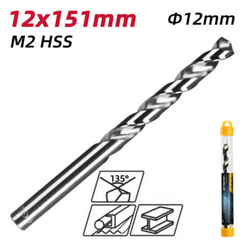 DELI τρυπάνι DL16120G για μέταλλο, M2 HSS, 12x151mm - Image 2