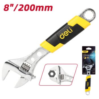 DELI γαλλικό κλειδί DL30108, αντιολισθητική λαβή, ρυθμιζόμενο 0-30mm, 200mm - Image 3
